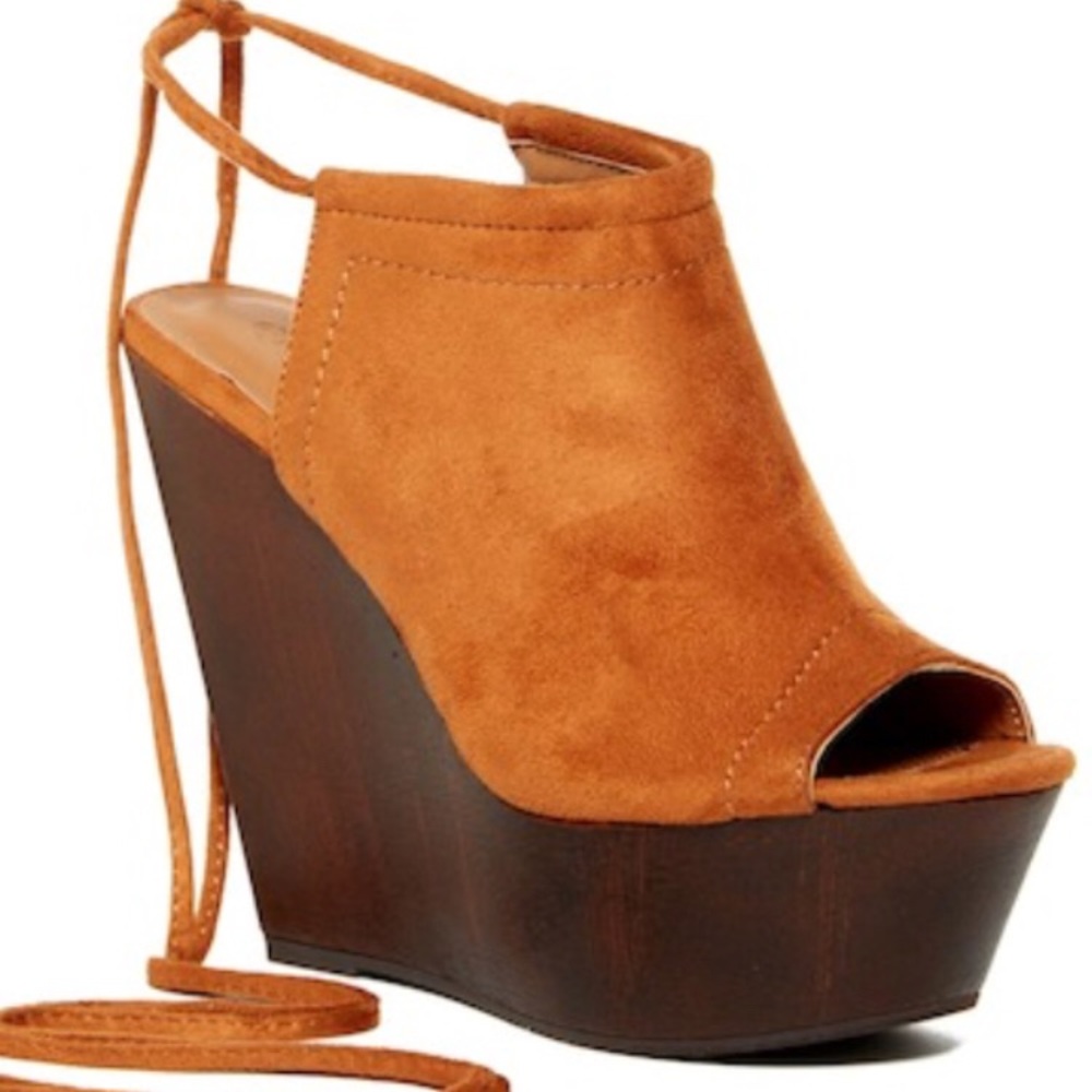 Platform Peep-Toe Wedges, New In Box
